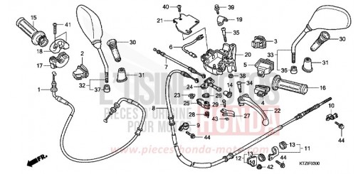LEVIER DE GUIDON/COMMUTATEUR/CABLE PES125A de 2010